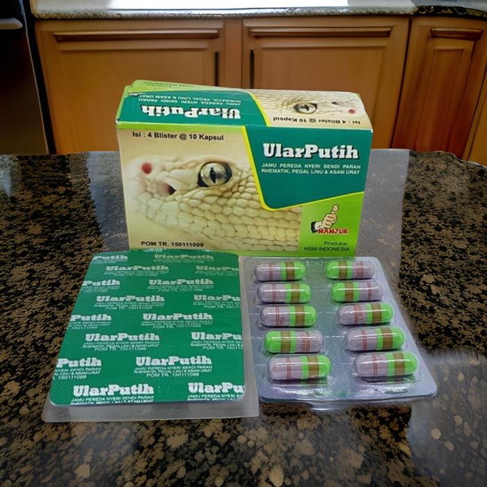 50 BOX Ular Putih Herbal For Uric Acid and Cholesterol 100% Original free 2 BOX