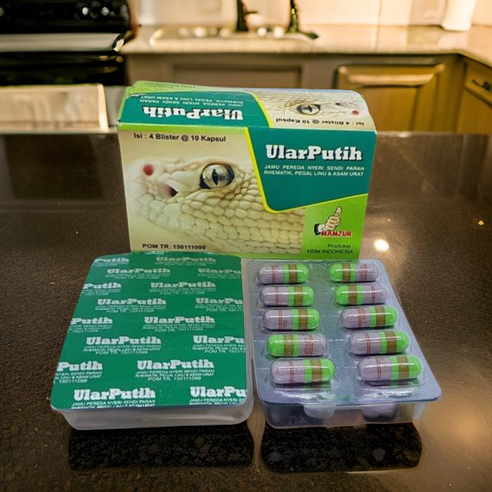 100 BOX Ular Putih Herbal For Uric Acid and Cholesterol 100% Original FREE 5 BOX