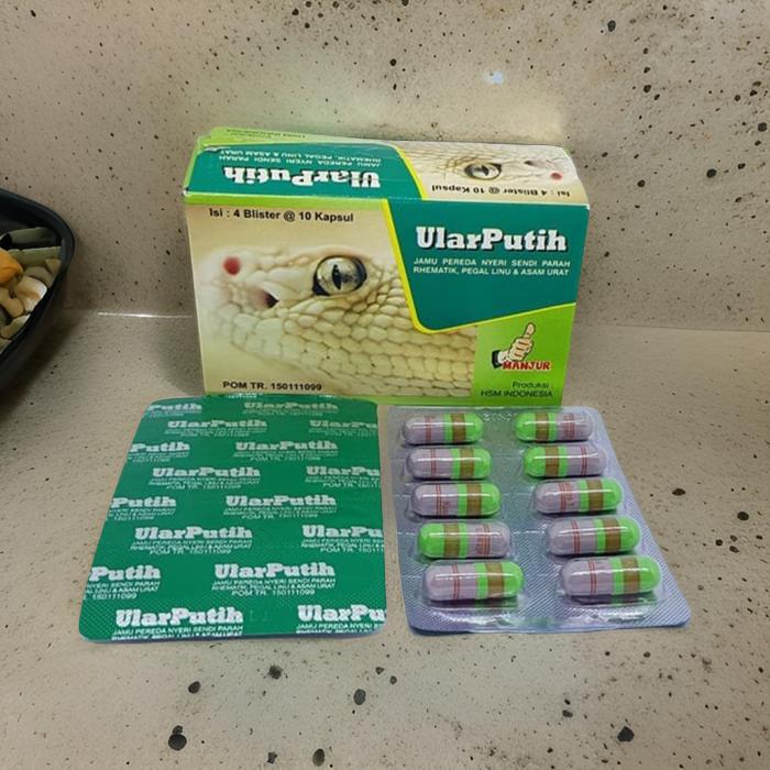 100 BOX Ular Putih Herbal For Uric Acid and Cholesterol 100% Original FREE 5 BOX